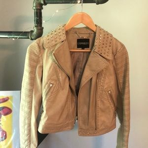 tan studded leather jacket